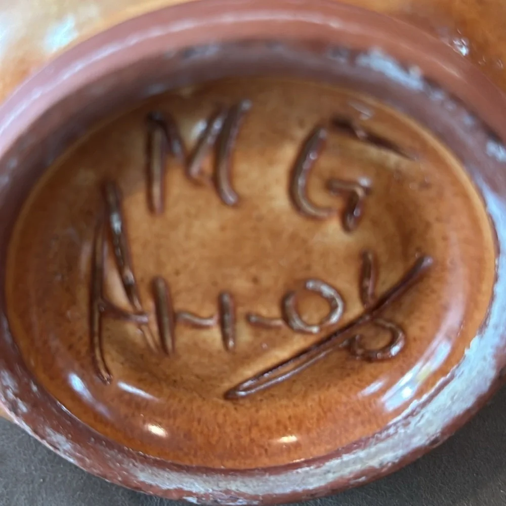 Manuel Garcia Arroyo Signed Pottery Brown & Green Glazed Ceramic Vase